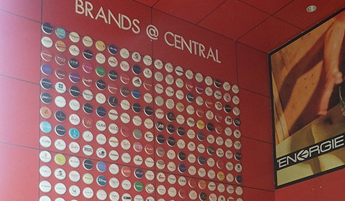 Wall of brands