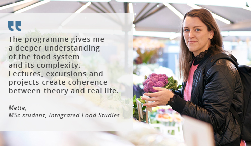 Citat af Mette, studerende på integrerede fødevarestudier: 