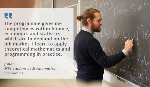 Johan, MSc student at Mathematics-Economics